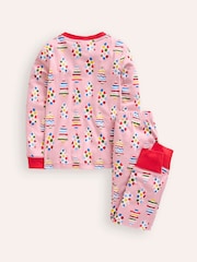 Boden Pink 100% Cotton Snug Glow-In-The-Dark Christmas Pyjamas - Image 2 of 3