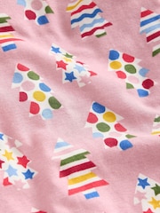 Boden Pink 100% Cotton Snug Glow-In-The-Dark Christmas Pyjamas - Image 3 of 3
