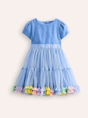 Boden Blue Beth Velvet Bodice Tulle Party Dress - Image 2 of 4