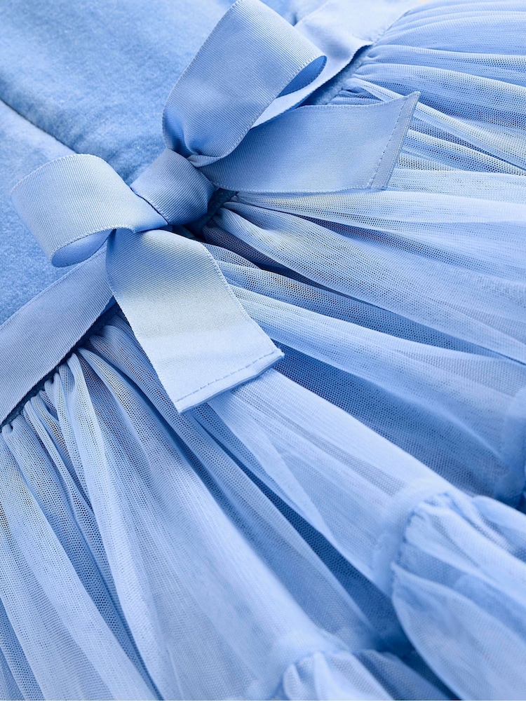 Boden Blue Beth Velvet Bodice Tulle Party Dress - Image 4 of 4
