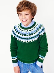 Boden Green Fair Isle Pattern Jumper - Image 1 of 5