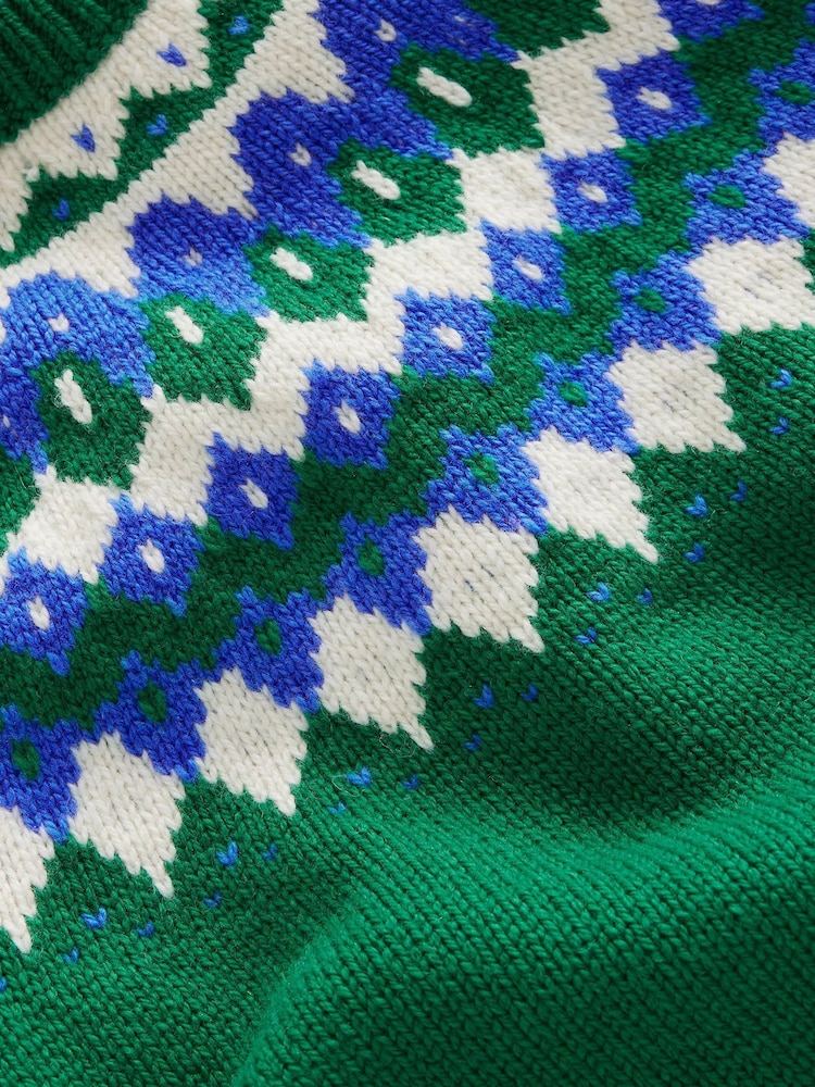 Boden Green Fair Isle Pattern Jumper - Image 5 of 5