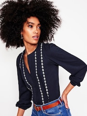 Boden Blue Marina Embroidered Shirt - Image 1 of 5