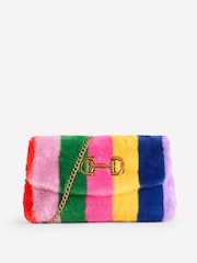 Boden Pink Stripe Faux Fur Bag - Image 3 of 5