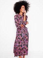 Boden Blue Marcia Jersey Midi Shirt Dress - Image 1 of 6