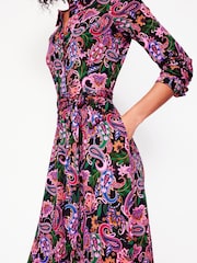 Boden Blue Marcia Jersey Midi Shirt Dress - Image 2 of 6