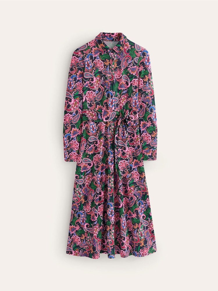 Boden Blue Marcia Jersey Midi Shirt Dress - Image 6 of 6