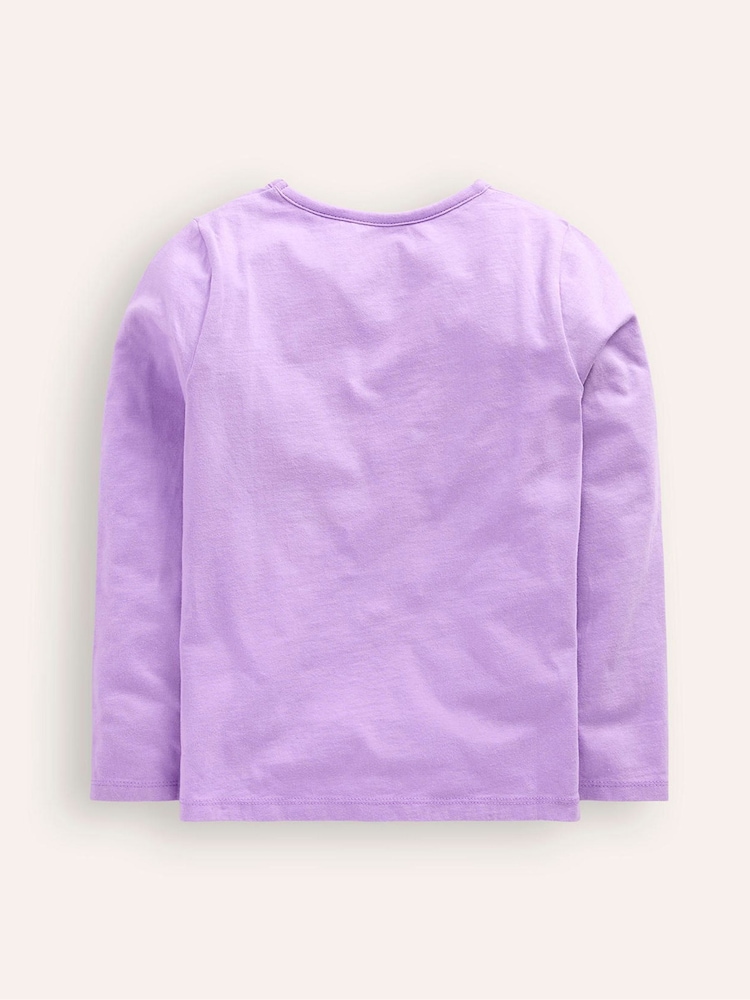 Boden Purple 100% Cotton Appliqué Long Sleeve Top - Image 2 of 3 Boden Purple 100% Cotton Appliqué Long Sleeve Top - Image 2 of 3