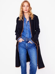 Boden Blue Blanket Stitch Wrap Coat - Image 2 of 6
