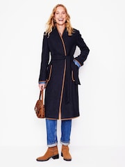 Boden Blue Blanket Stitch Wrap Coat - Image 5 of 6