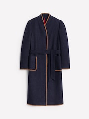 Boden Blue Blanket Stitch Wrap Coat - Image 6 of 6