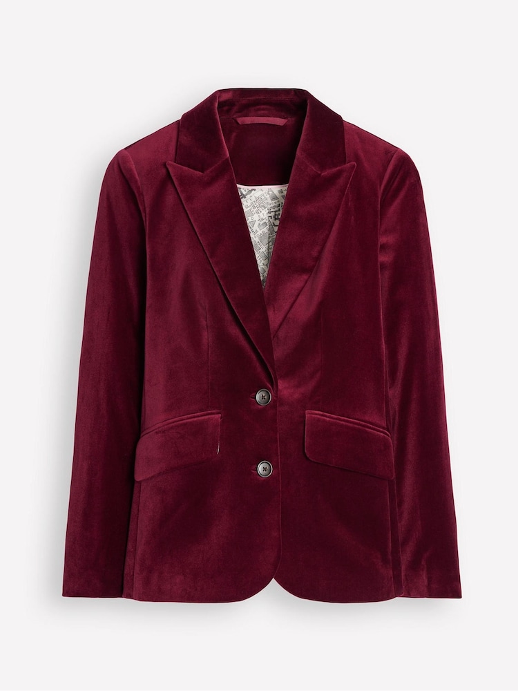 Boden Red Marylebone Velvet Blazer - Image 6 of 6