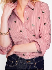 Boden Red Sienna Embroidered Shirt - Image 2 of 5