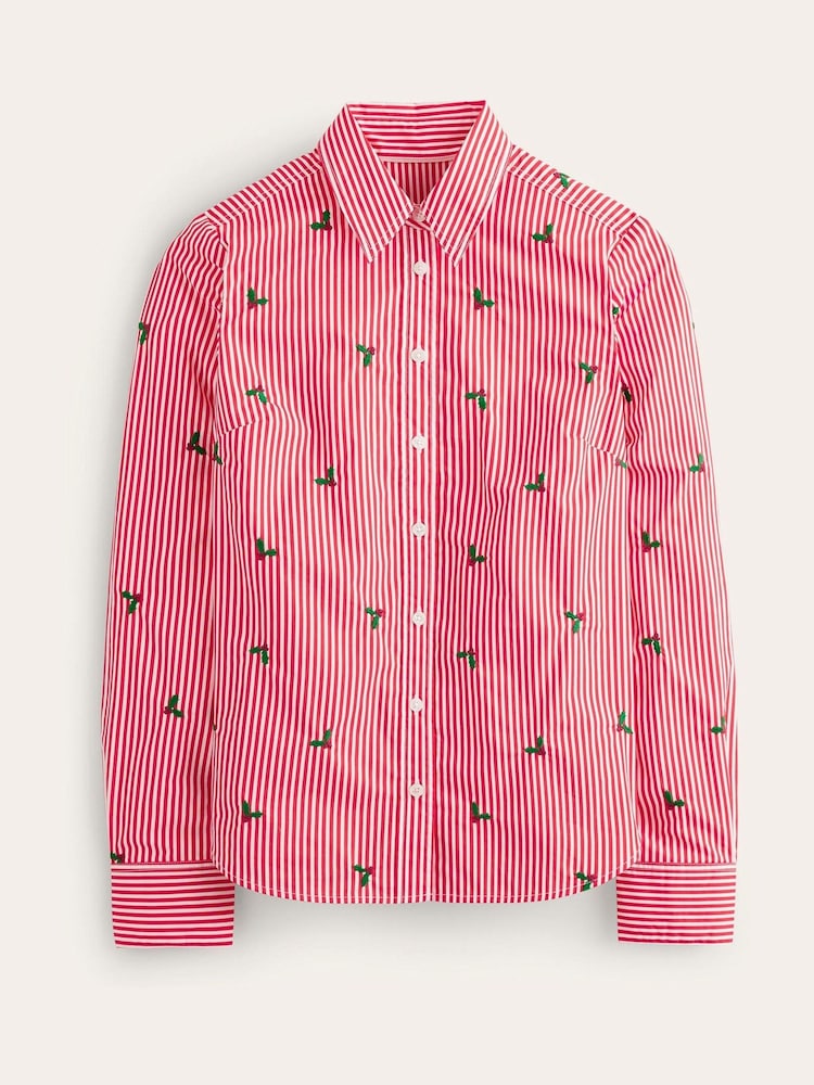 Boden Red Sienna Embroidered Shirt - Image 5 of 5