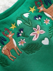 Boden Green Embroidered Sweatshirt - Image 3 of 3