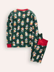 Boden Green 100% Cotton Snug Glow-In-The-Dark Christmas Pyjamas - Image 2 of 3