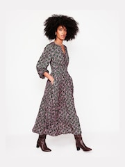 Boden Pink Smock Tiered Jersey Midi Dress - Image 1 of 5