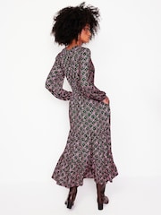 Boden Pink Smock Tiered Jersey Midi Dress - Image 3 of 5