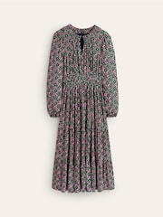 Boden Pink Smock Tiered Jersey Midi Dress - Image 5 of 5