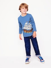 Boden Blue Superstitch 100% Cotton T-Shirt - Image 1 of 4