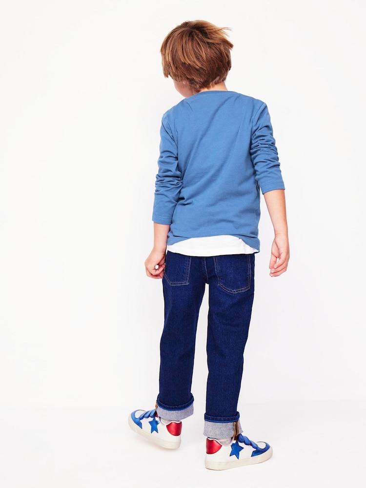 Boden Blue Superstitch 100% Cotton T-Shirt - Image 2 of 4