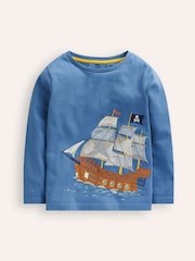 Boden Blue Superstitch 100% Cotton T-Shirt - Image 3 of 4