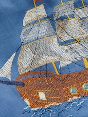 Boden Blue Superstitch 100% Cotton T-Shirt - Image 4 of 4