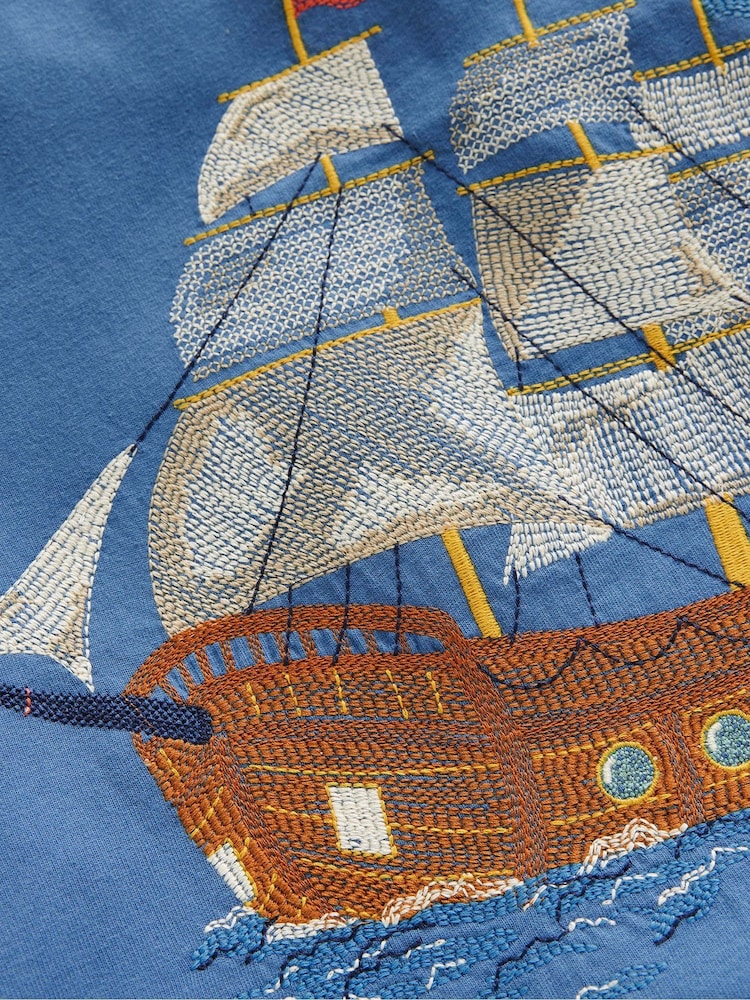 Boden Blue Superstitch 100% Cotton T-Shirt - Image 4 of 4 Boden Blue Superstitch 100% Cotton T-Shirt - Image 4 of 4