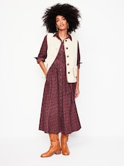 Boden Brown 100% Cotton Aubrey Corduroy Midi Shirt Dress - Image 1 of 6