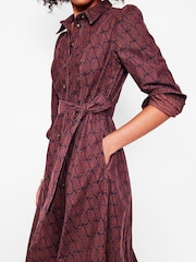 Boden Brown 100% Cotton Aubrey Corduroy Midi Shirt Dress - Image 2 of 6