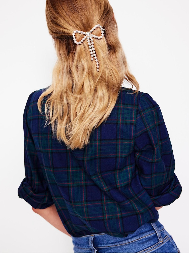 Boden White Bow Hair Slide - Image 2 of 4