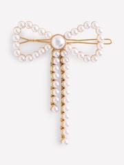 Boden White Bow Hair Slide - Image 3 of 4