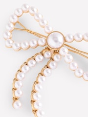 Boden White Bow Hair Slide - Image 4 of 4