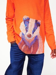 Boden Orange 100% Cotton Superstitch T-Shirt - Image 3 of 5