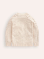 Boden Cream Festive Cable CW Christmas Jumper - Image 2 of 3