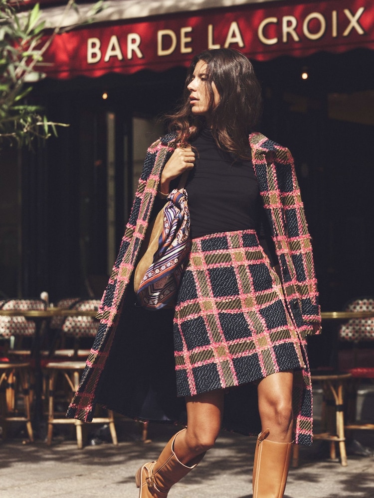 Boden Blue Estella Check Skirt - Image 1 of 5 Boden Blue Estella Check Skirt - Image 1 of 5