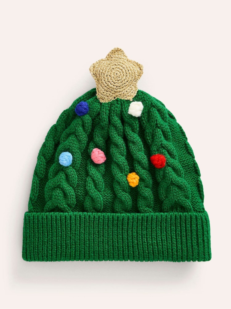 Boden Green Festive Beanie - Image 1 of 2 Boden Green Festive Beanie - Image 1 of 2
