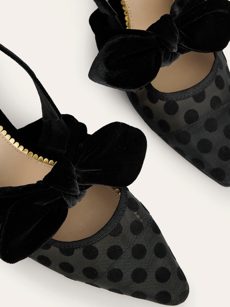Boden Black Bow Kitten Heels - Image 4 of 4 Boden Black Bow Kitten Heels - Image 4 of 4