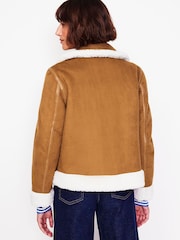 Boden Brown Faux Fur Shearling Jacket - Image 4 of 7