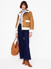 Boden Brown Faux Fur Shearling Jacket - Image 5 of 7