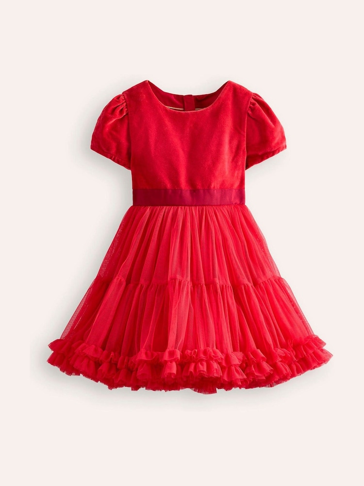 Boden Red Beth Velvet Bodice Tulle Party Dress - Image 1 of 2