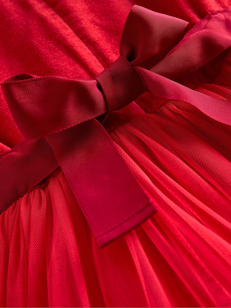 Boden Red Beth Velvet Bodice Tulle Party Dress - Image 2 of 2