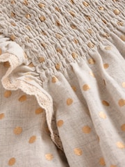 Boden Cream Smocked Ruffle 100% Cotton Blouse - Image 3 of 3