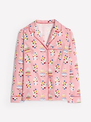 Boden Pink Brushed 100% Cotton Christmas Pyjama Shirt - Image 5 of 5
