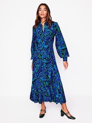 Boden Blue Martha Godet Maxi Shirt Dress - Image 1 of 5