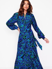 Boden Blue Martha Godet Maxi Shirt Dress - Image 2 of 5