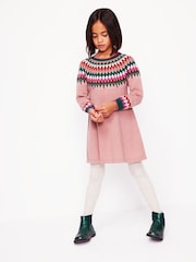 Boden Pink Minnie Fair Isle Pattern Jumper Dress - Image 1 of 6