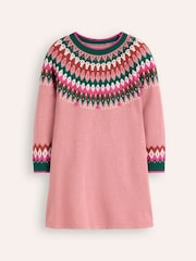 Boden Pink Minnie Fair Isle Pattern Jumper Dress - Image 4 of 6