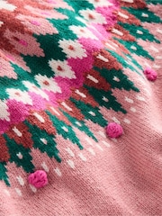 Boden Pink Minnie Fair Isle Pattern Jumper Dress - Image 6 of 6