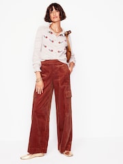 Boden Red Cord 100% Cotton Pull On Trousers - Image 2 of 6